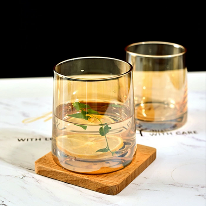 Jarra de Vidrio Decantador Lujoso 4 vasos Ambar