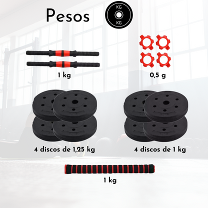 Par De Mancuernas Pesas De 10kg Ajustable