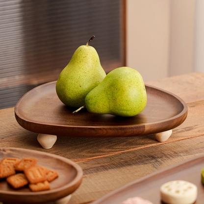 Bandeja de Madera Acacia Estilo Rústico con Patas