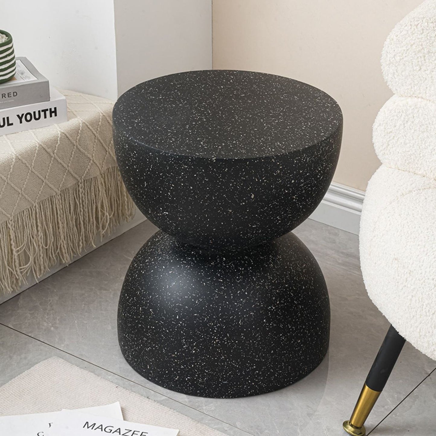 Mesa Lateral Piedra Luna Tempus Negro