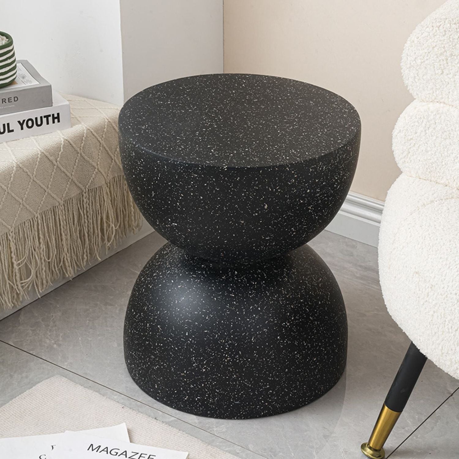 Mesa Lateral Piedra Luna Tempus Negro