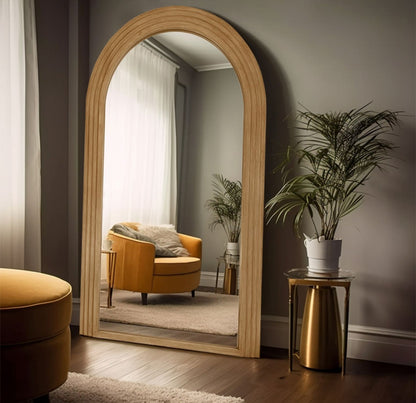 PREVENTA - Espejo Arco Escalonado Café Cuerpo Entero 200x100cm