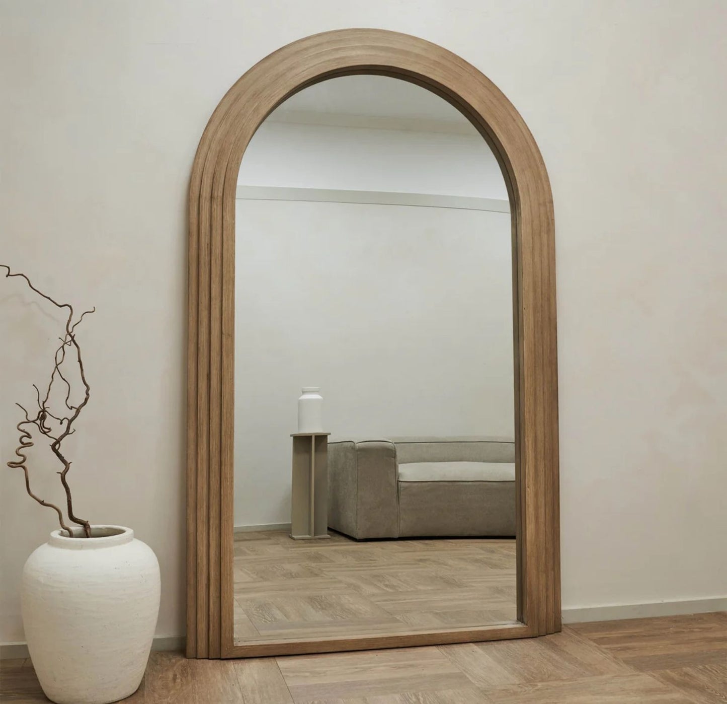 PREVENTA - Espejo Arco Escalonado Café Cuerpo Entero 200x100cm