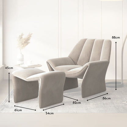 Sitial Velvet Crema con Apoyapiés