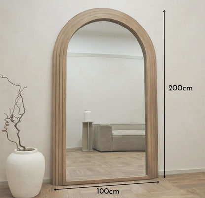 PREVENTA - Espejo Arco Escalonado Café Cuerpo Entero 200x100cm