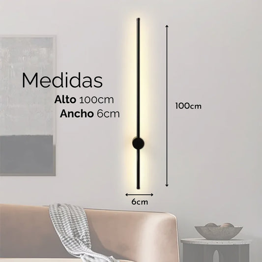 Lámpara De Aplique Linea 100cm Diseño A La Pared Minimalista Negro