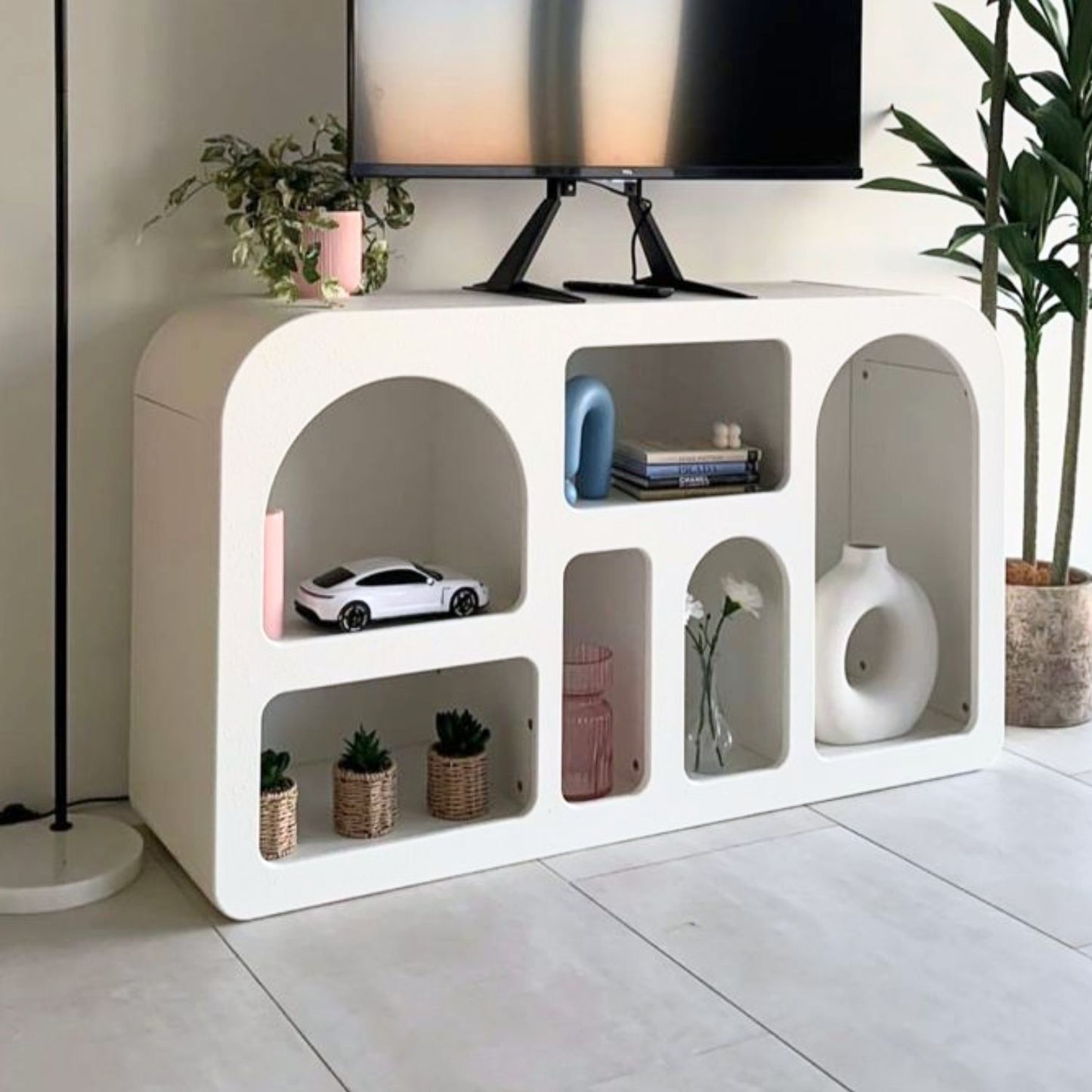 Aparador Organizador Geométrico Bogen Marfil Mediano