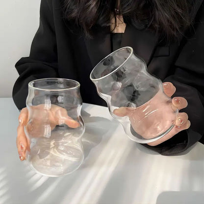 PREVENTA - Set 4 Vasos Vidrio Diseño Ondas con Bombilla 510ml