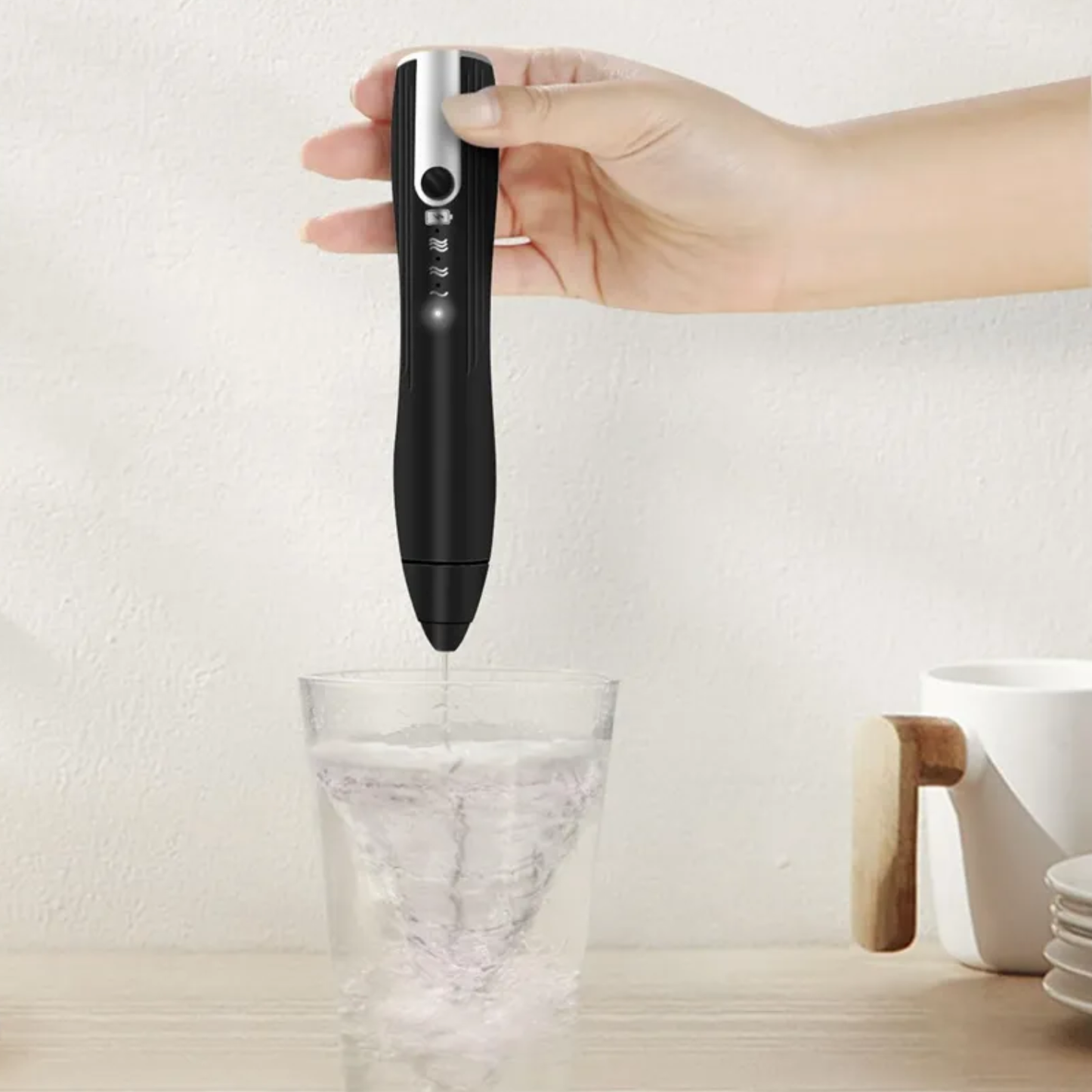 Batidor de Café Inalámbrico con Soporte