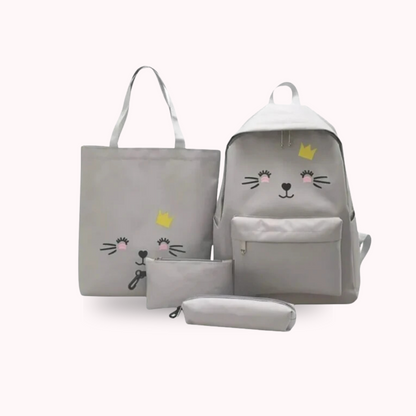 Set de Mochila Diseño Gato 4 piezas