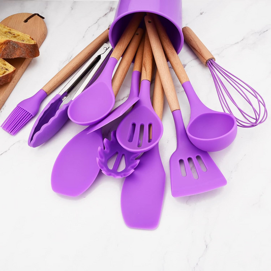 Set Utensilios de Cocina Silicona 11 Piezas