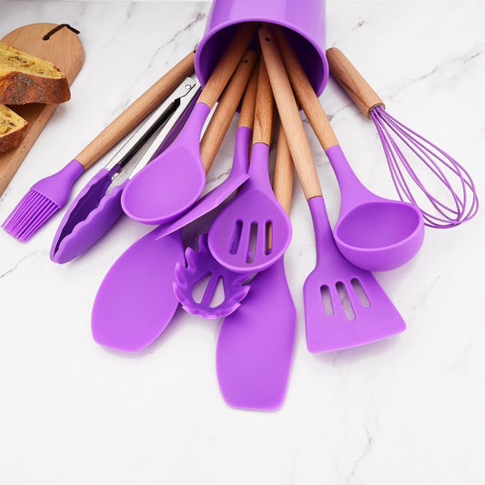 Set Utensilios de Cocina Silicona 11 Piezas