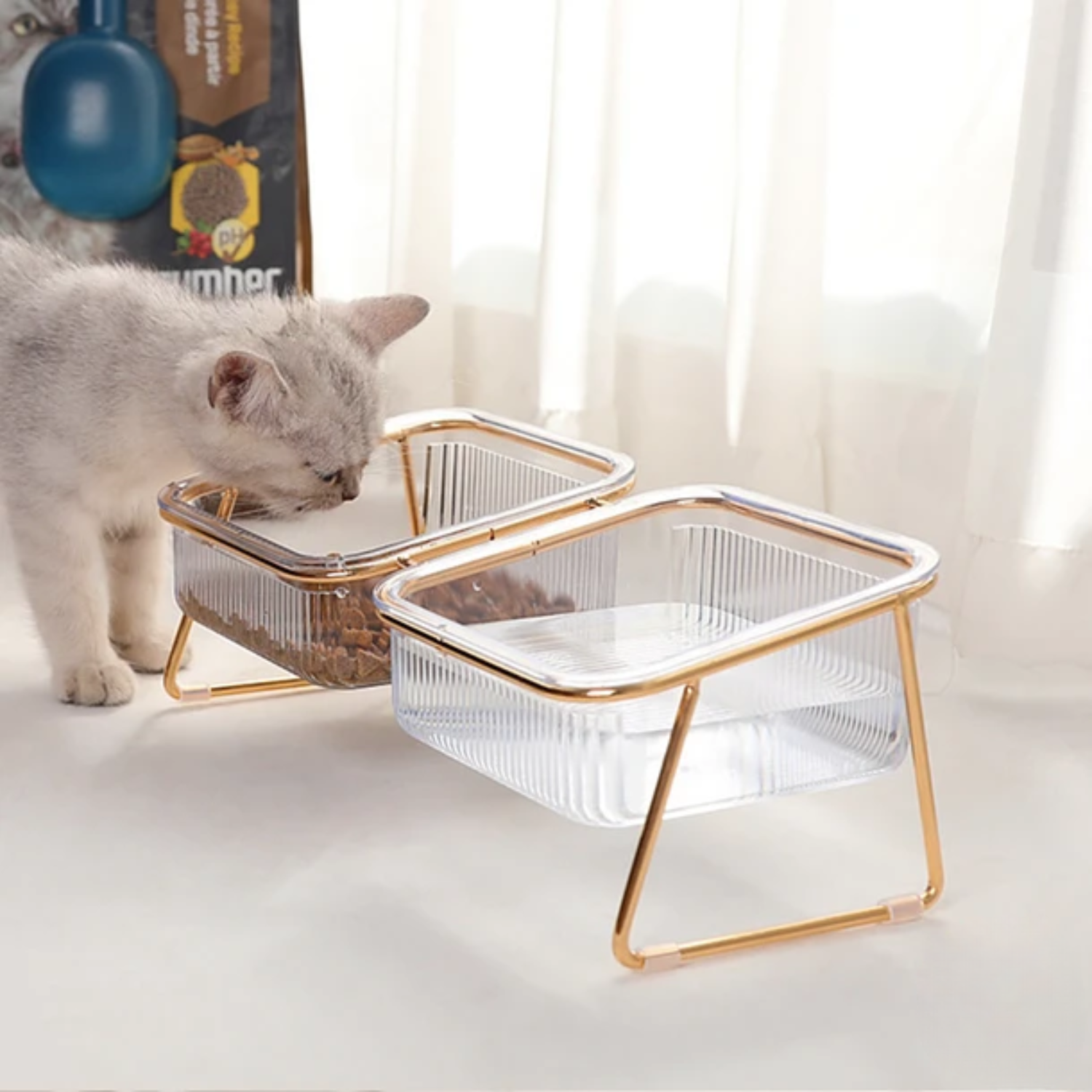 Plato para Mascotas Elevado Doble