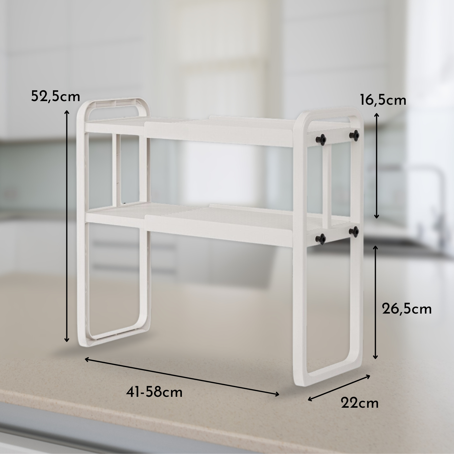 Estante Organizador Extensible Para Cocina 2 Niveles Blanco