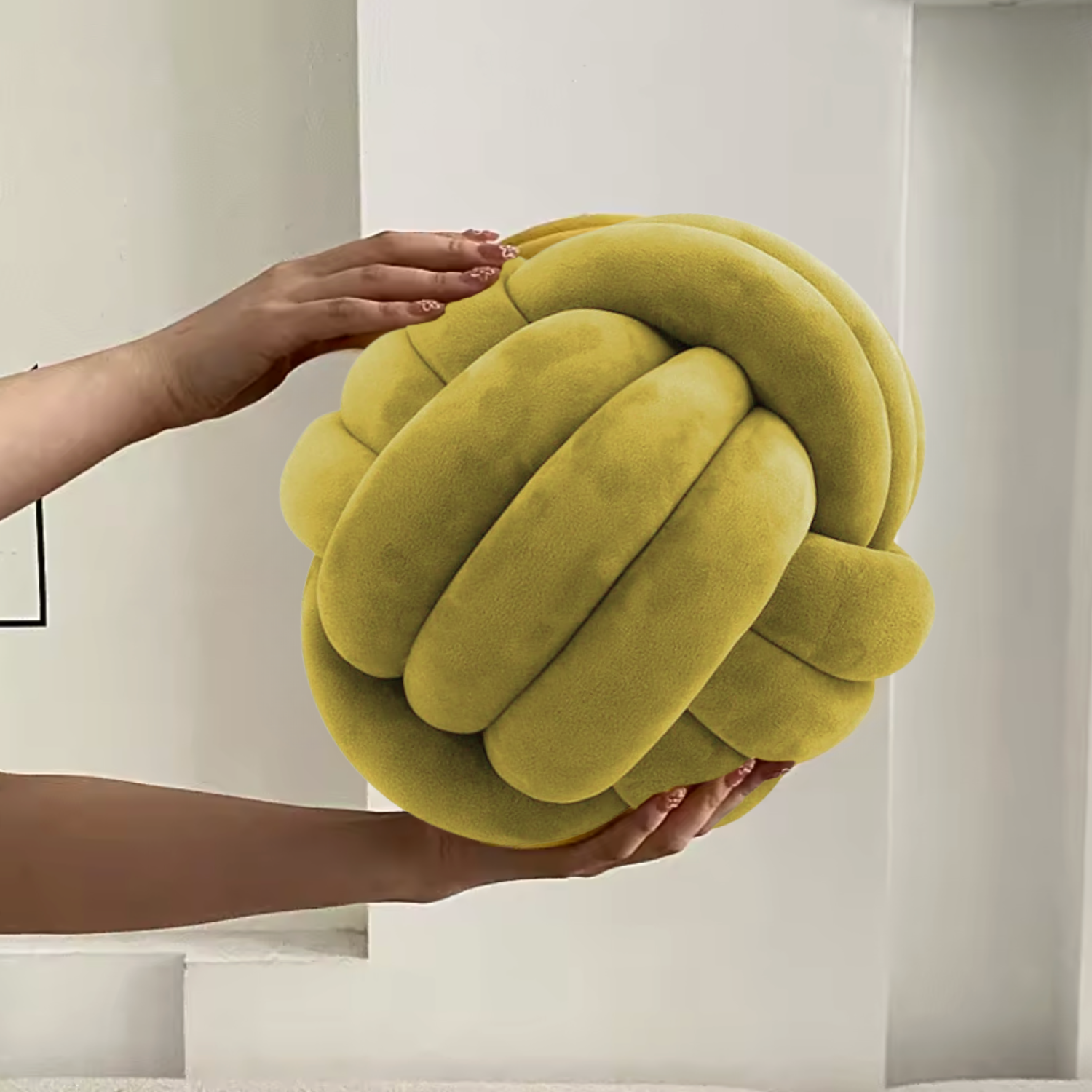 Cojín Diseño Nudo Terciopelo Verde