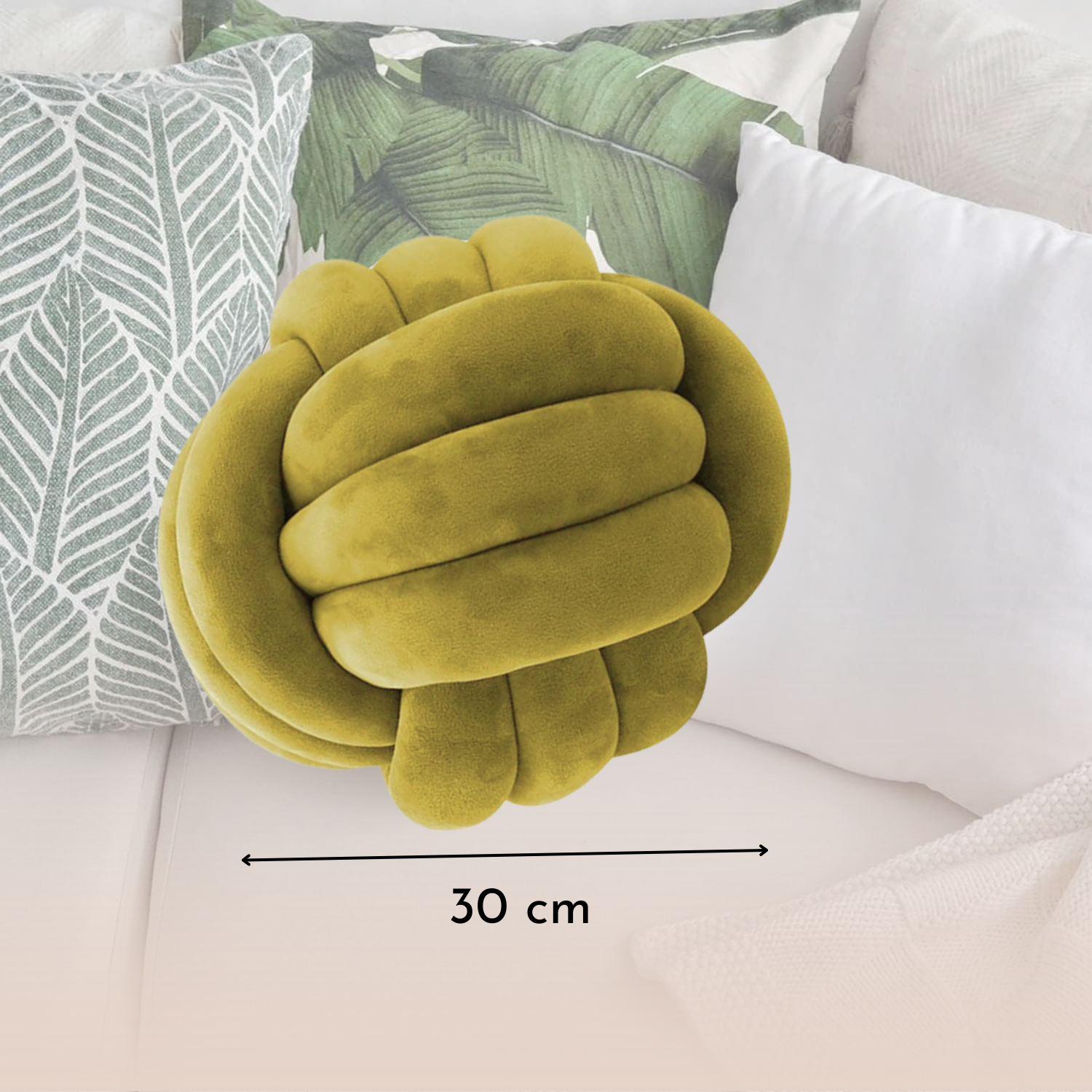 Cojín Diseño Nudo Terciopelo Verde
