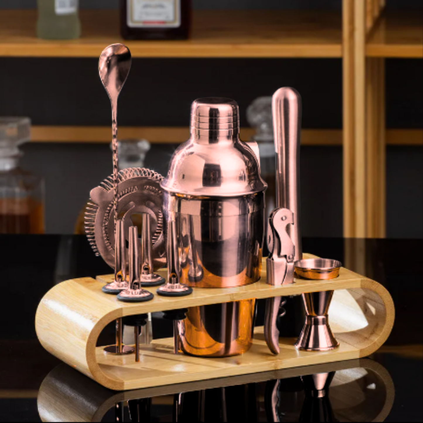Set de Coctelería Metálico Rosa