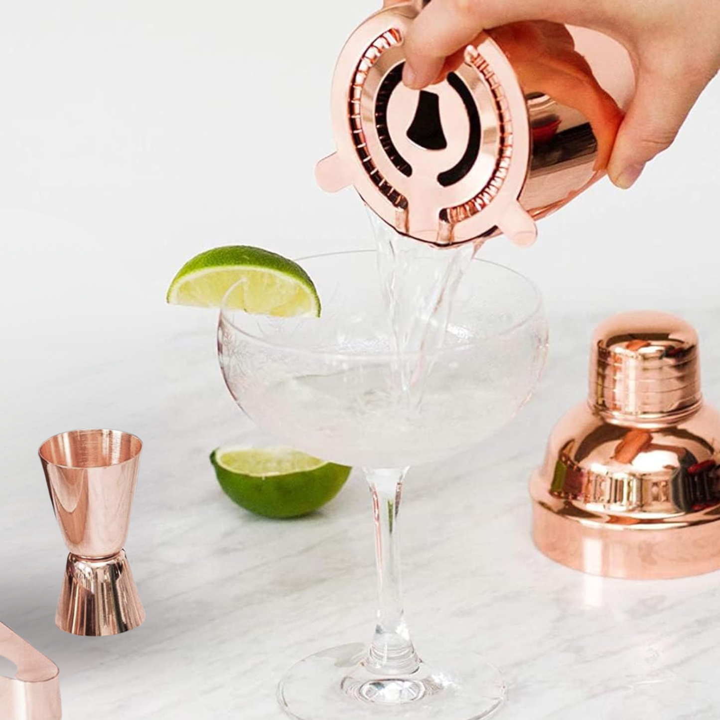 Set de Coctelería Metálico Rosa