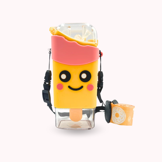 Botella De Agua Antiderrame Paleta Helado 380 Ml Amarillo