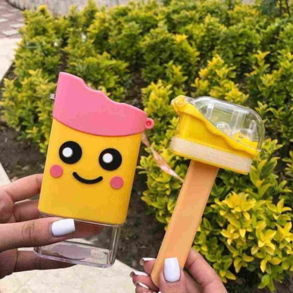 Botella De Agua Antiderrame Paleta Helado 380 Ml Amarillo