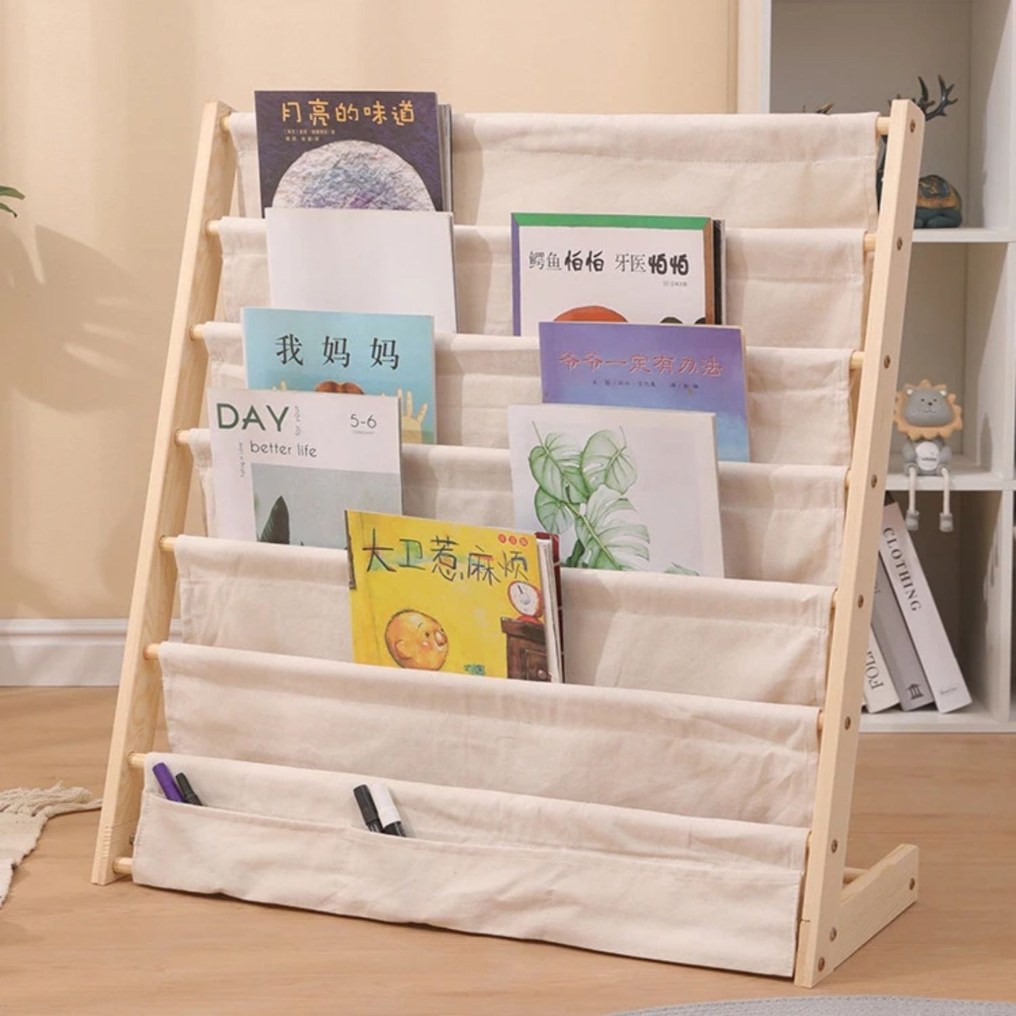 Librero de Madera Diseño Blanco Infantil