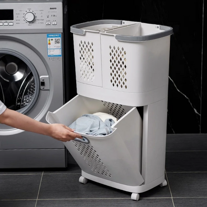 Canasto para Ropa con Ruedas y Cestas Desmontables