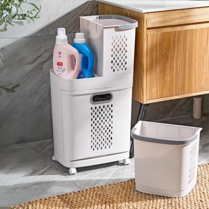 Canasto para Ropa con Ruedas y Cestas Desmontables