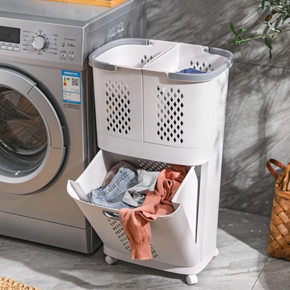 Canasto para Ropa con Ruedas y Cestas Desmontables