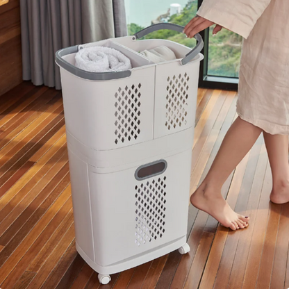 Canasto para Ropa con Ruedas y Cestas Desmontables