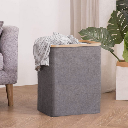 Cesta de Lavanderia para Ropa Gris Plegable