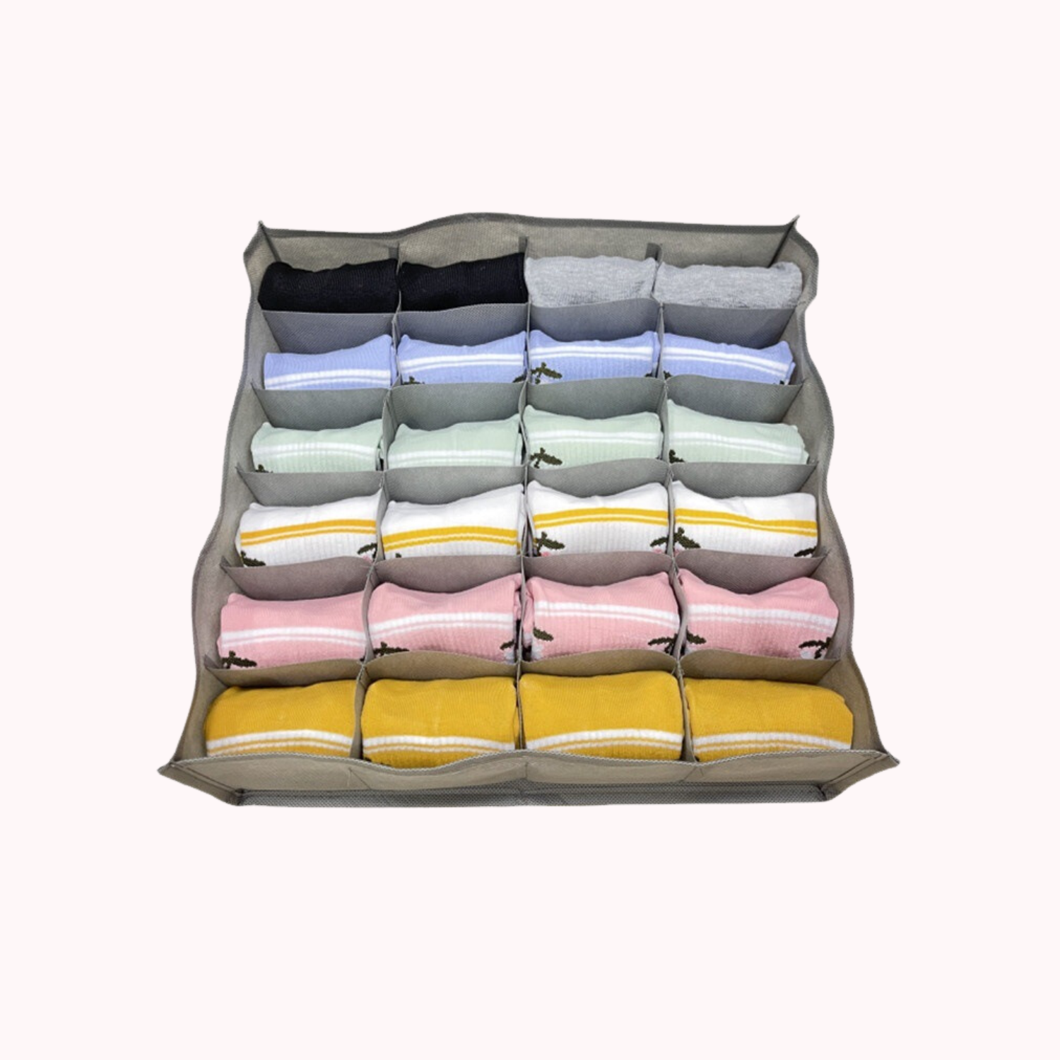 Organizador Cajón De Ropa Interior Caja Plegable Closet Gris