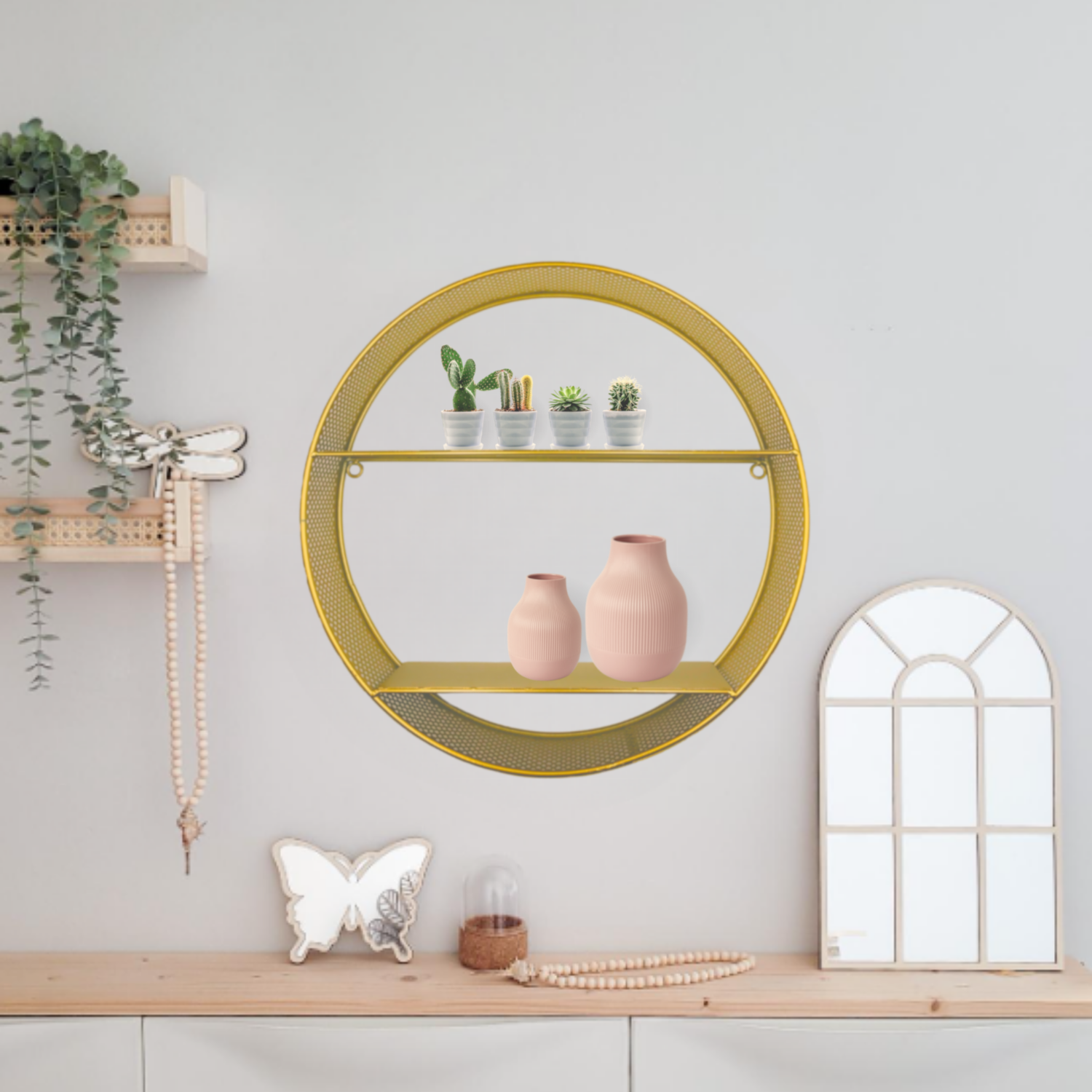 Estante Repisa Circular De 40 Cm Dorado