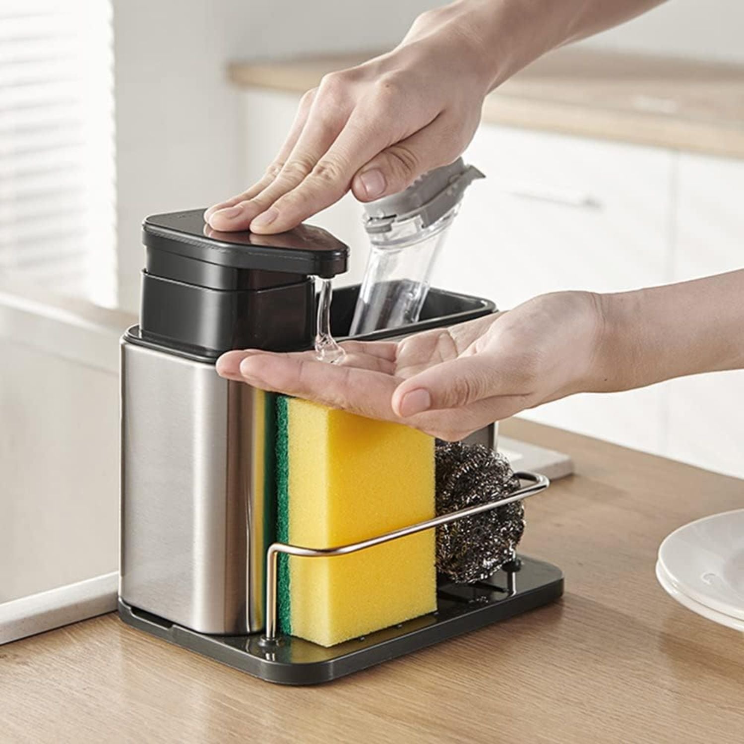 Dispensador de Lavalozas con Soporte Metálico