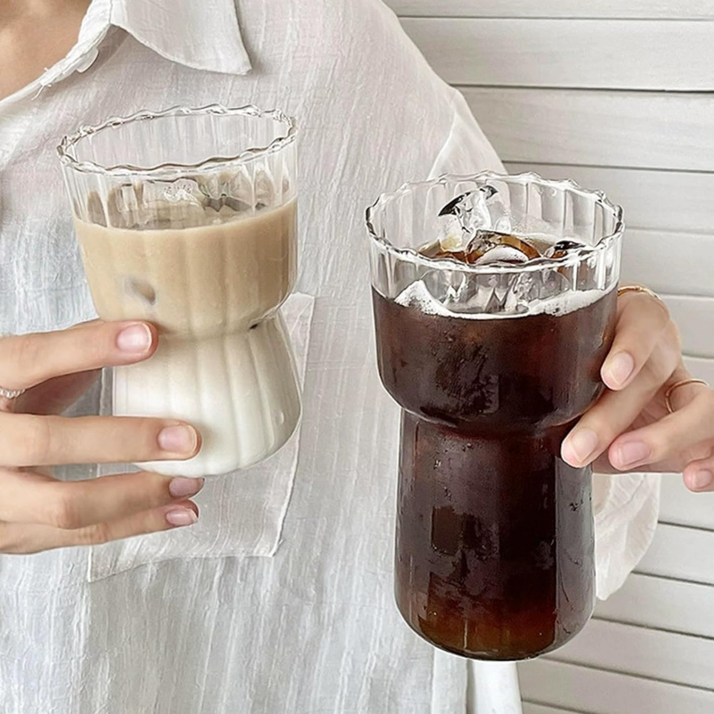 Set 4 Vasos Estriados Medianos 250ml