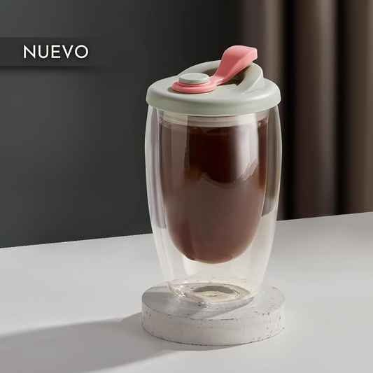 Mug Doble Fondo Hermético 450ml Rosado