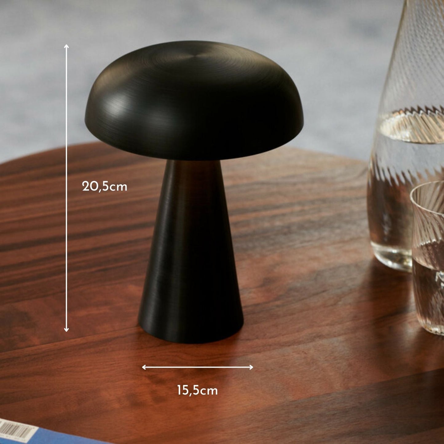 Lámpara Led de Mesa Recargable Negro