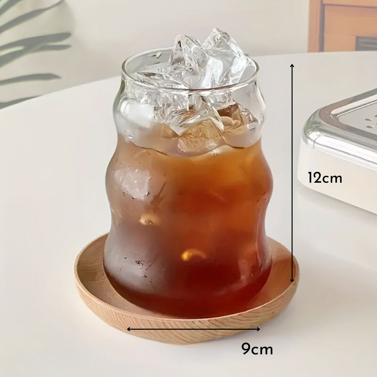 Set 4 Vasos Vidrio Diseño Ondas con Bombilla 510ml