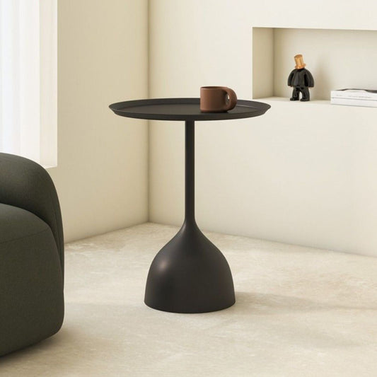Mesa De Centro Lateral Metal Mate Negro Nórdico