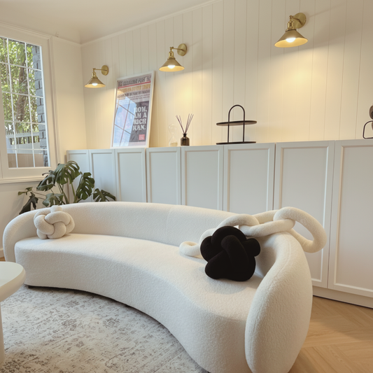 Sofá Curvo Estilo Moderno Sherpa 4 Cuerpos