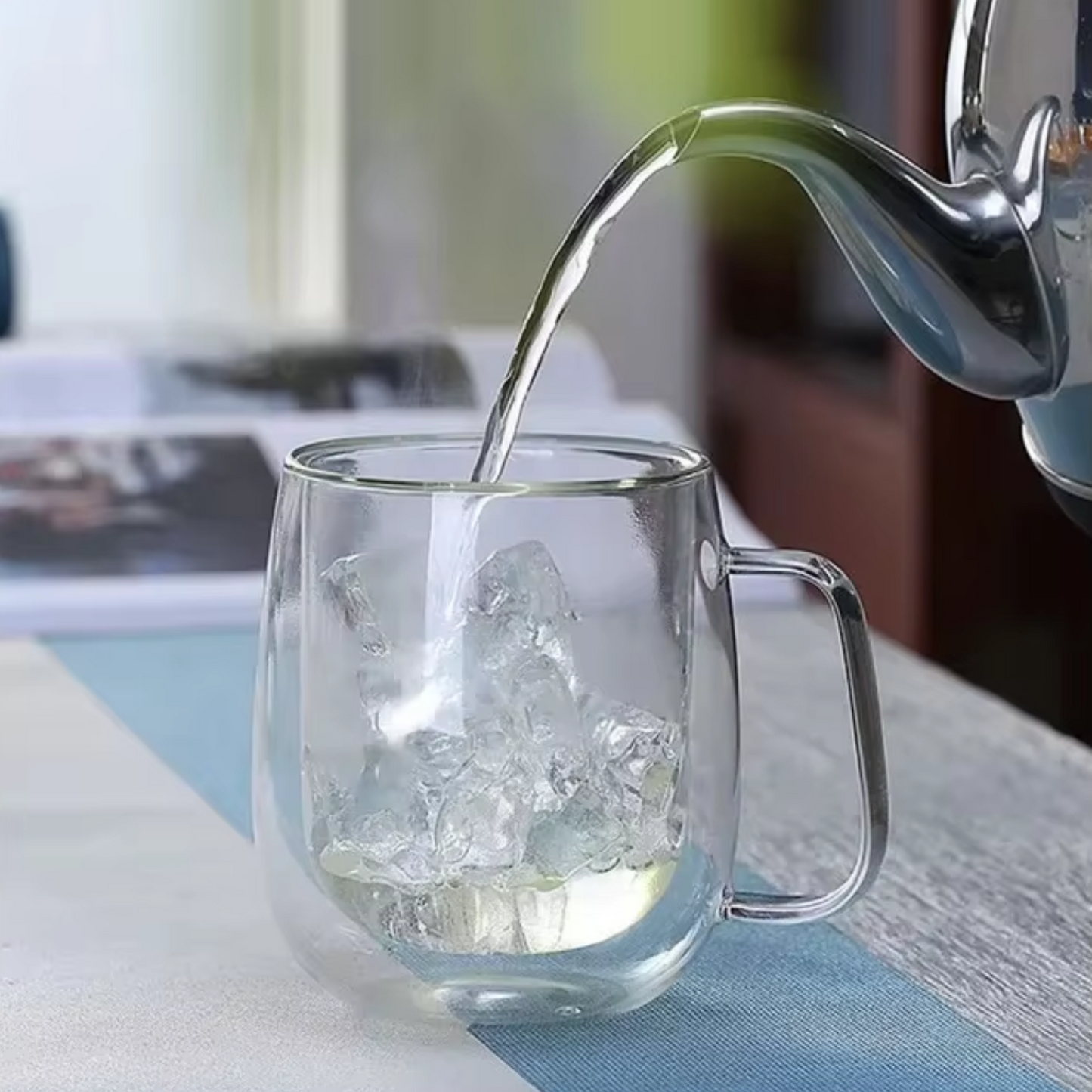 Set 2 Tazas Doble Pared Vidrio 350 ml
