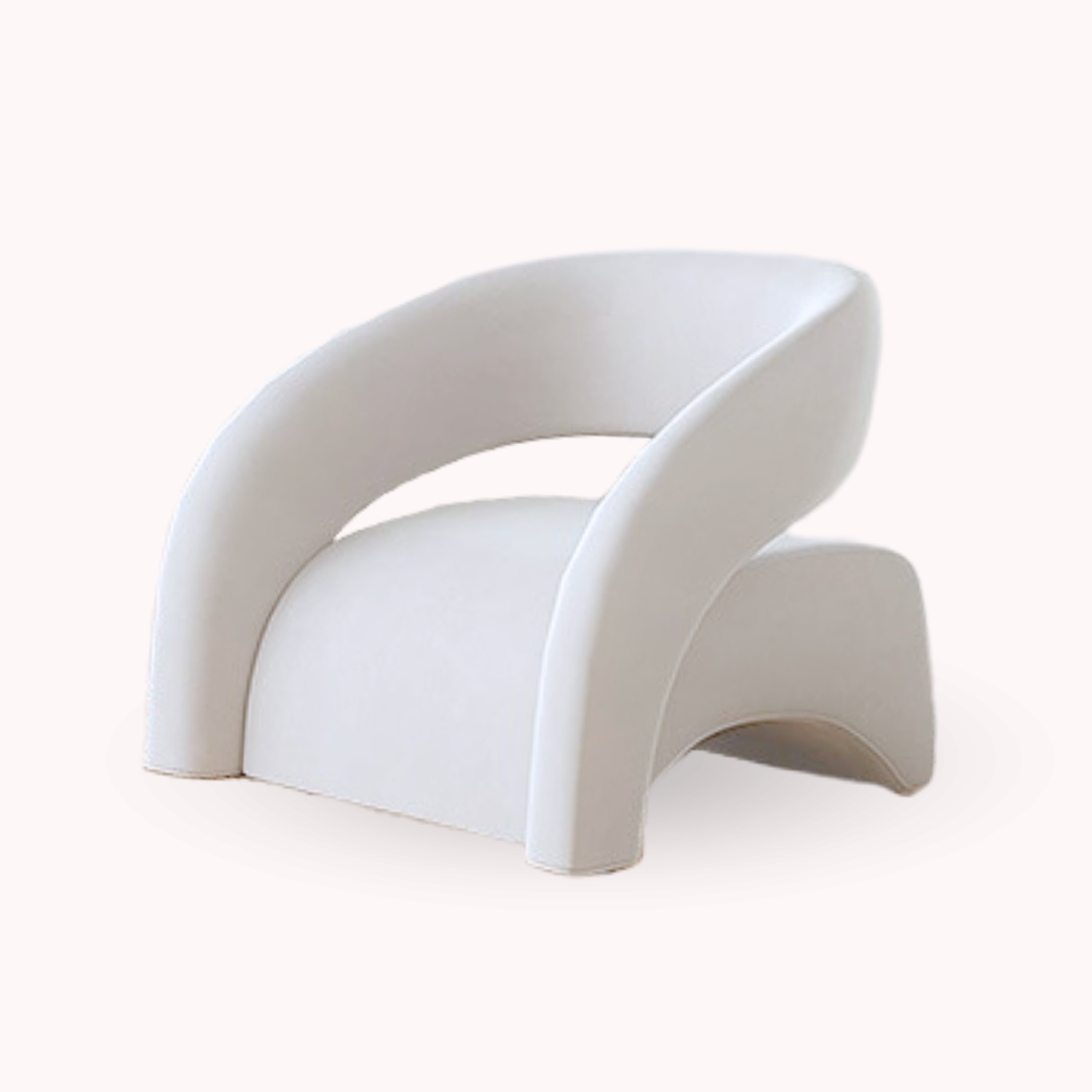Poltrona Sitial Tipo Sillón Blanco Textura Moderno Tela