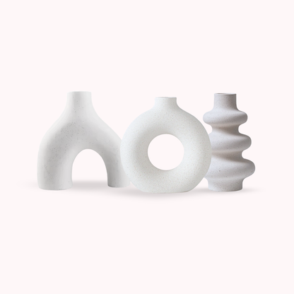 Set 3 Floreros Cerámica Nórdicos
