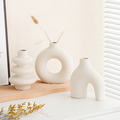 Set 3 Floreros Cerámica Nórdicos
