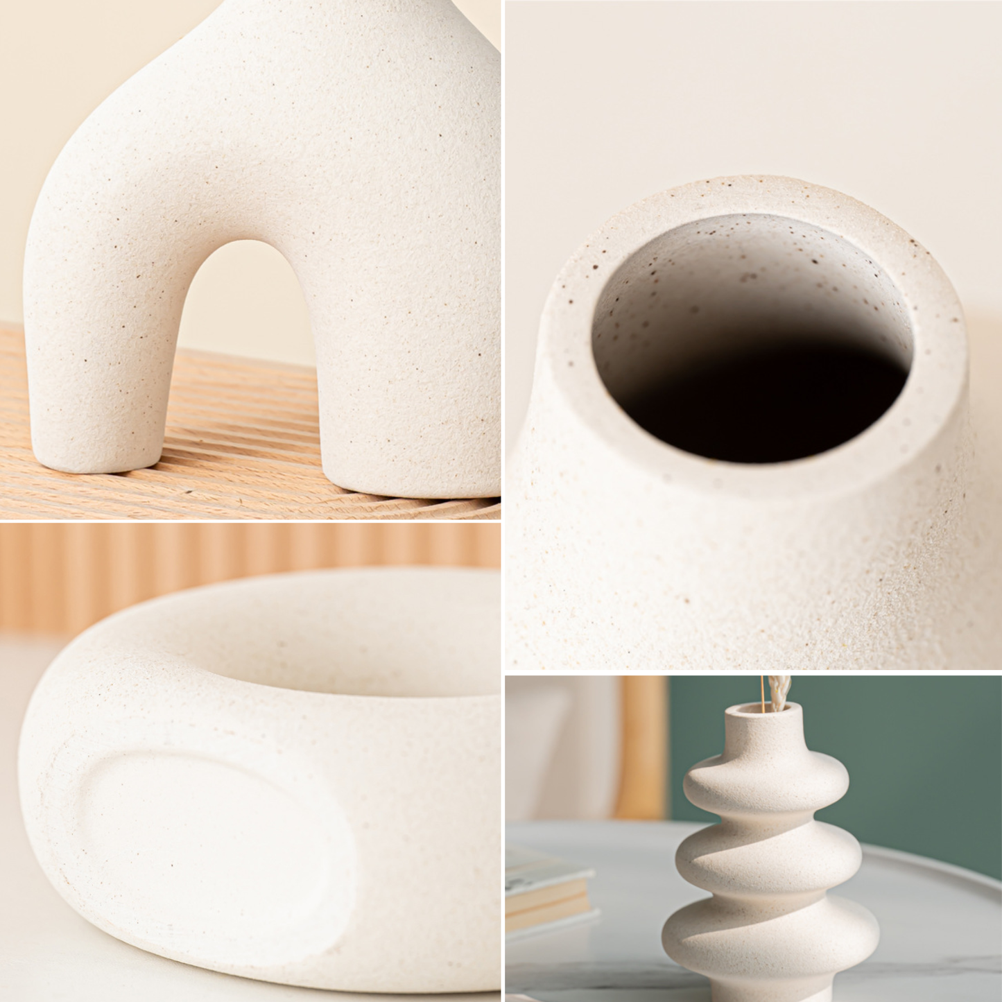 Set 3 Floreros Cerámica Nórdicos