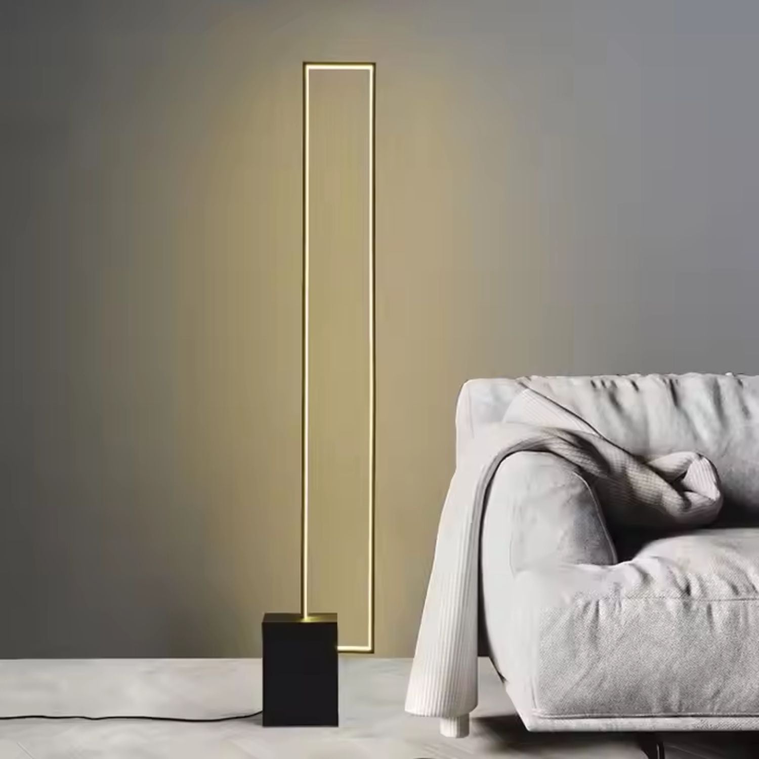 Lampara De Pie Led Rectangular 3 Tipos De Luz Living
