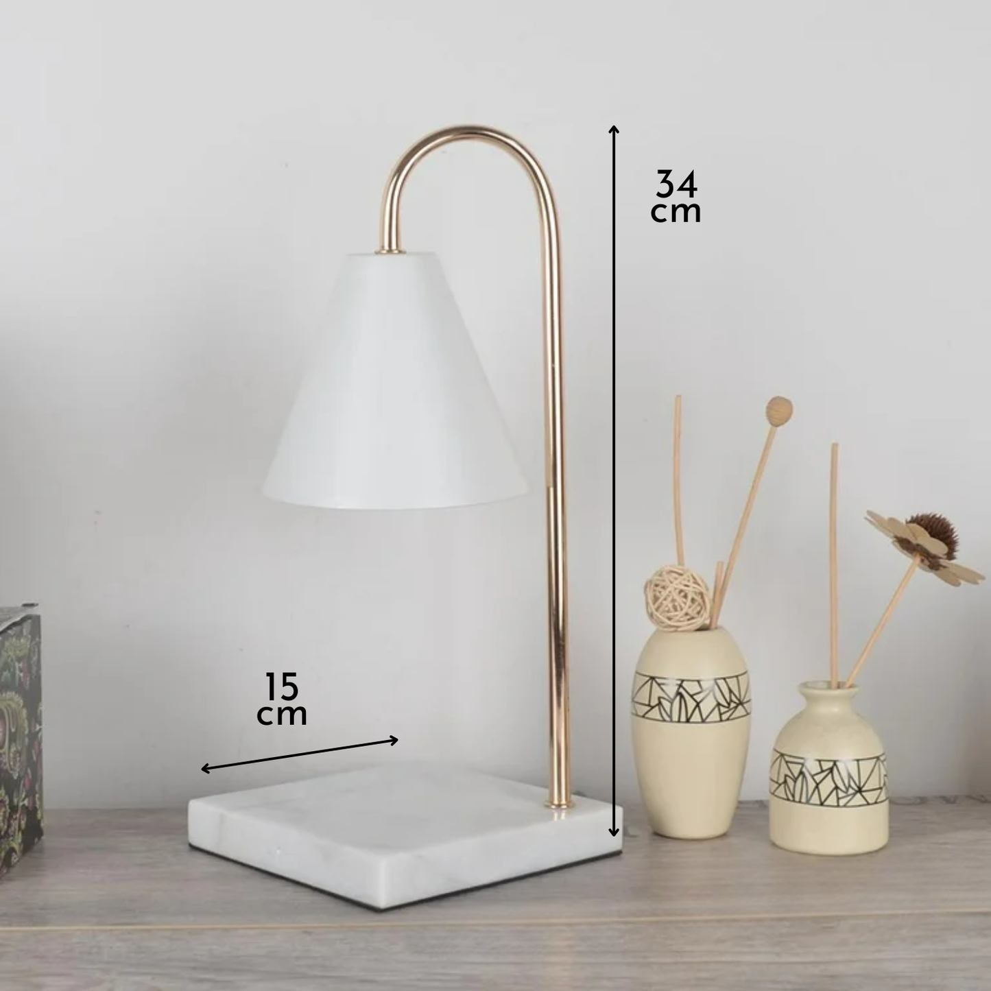 Lampara Calentadora de Velas Blanca