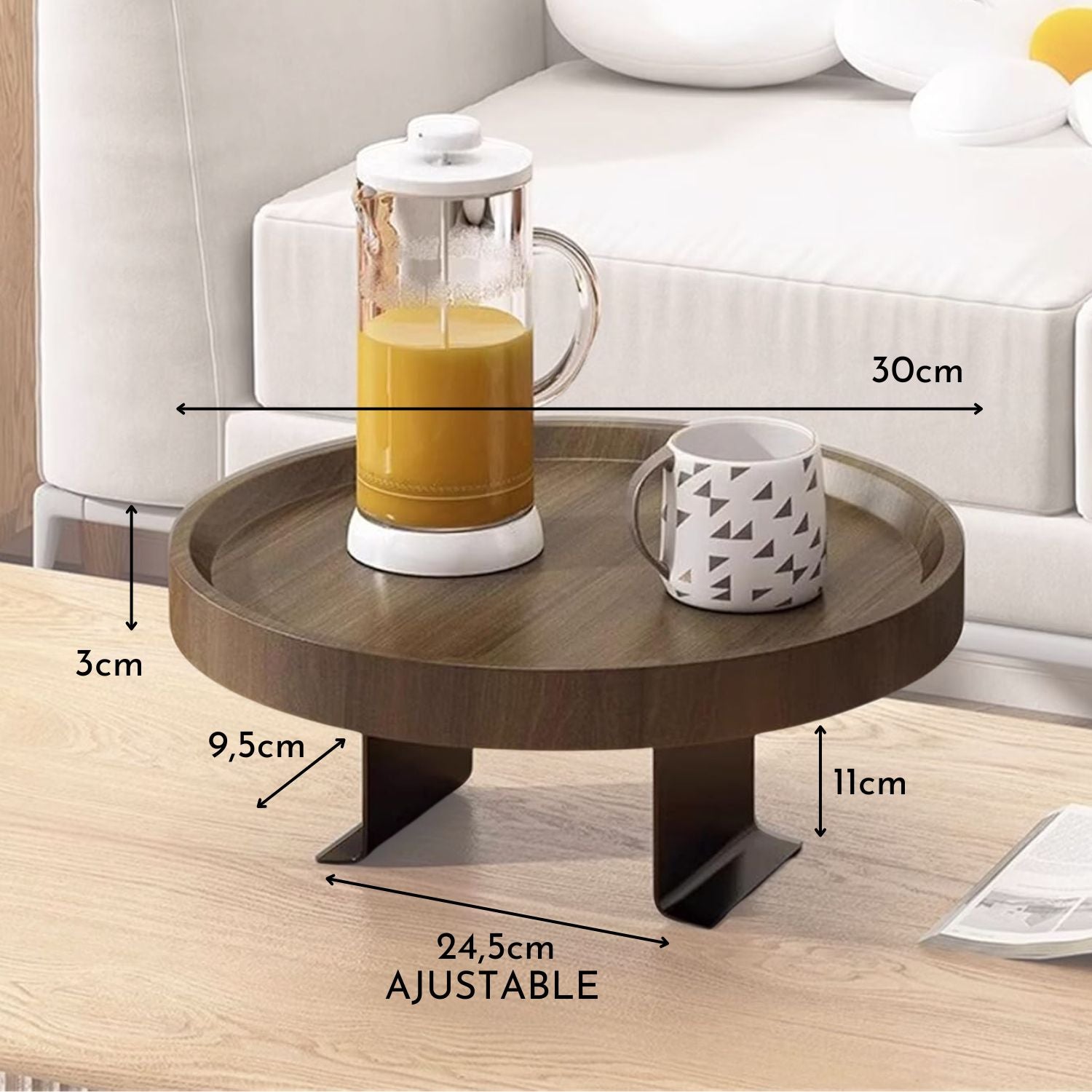 Mesa Para Sofá Café Redonda