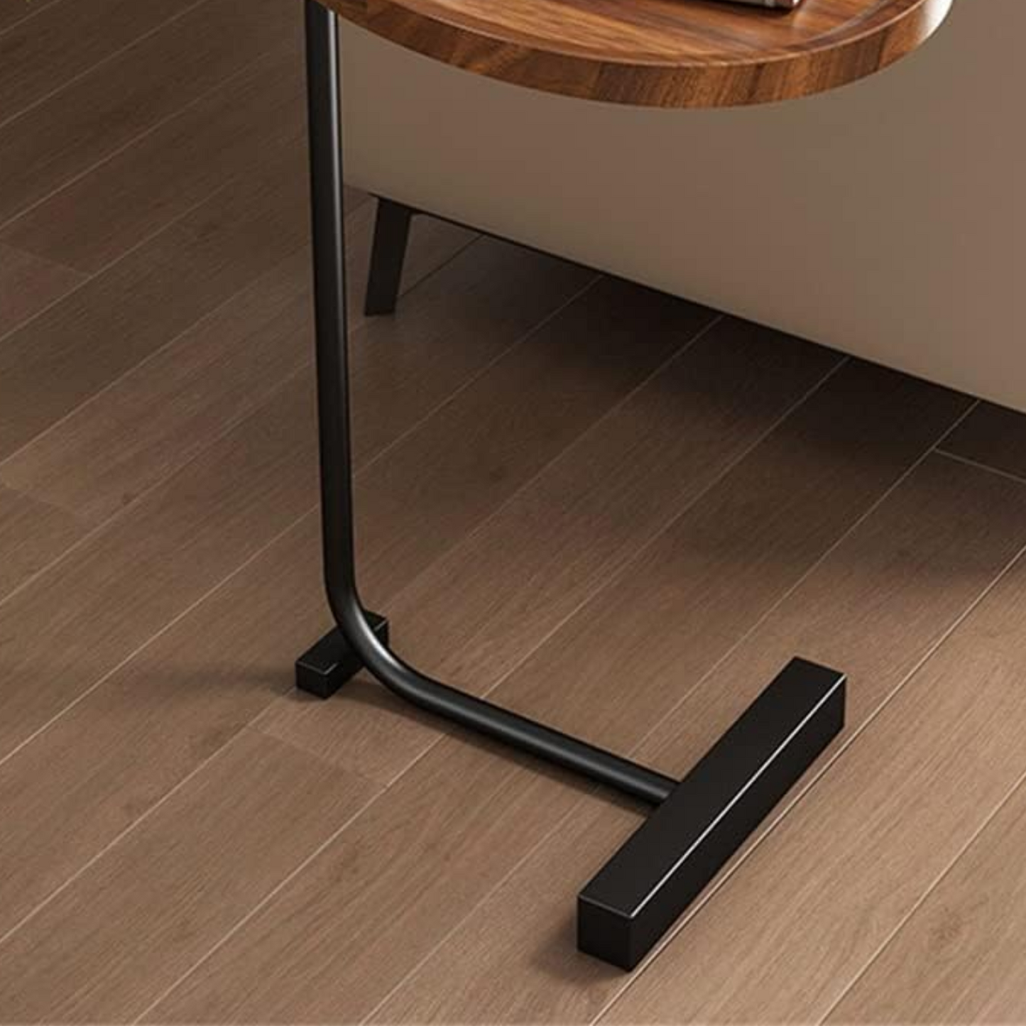 Mesa Madera Lateral con Pedestal Negro