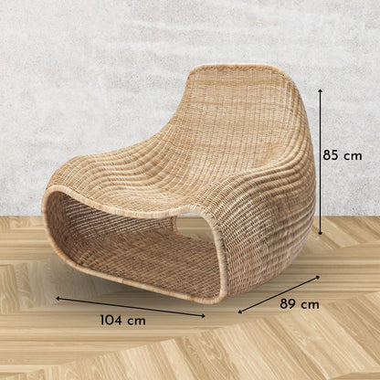 Juego de Terraza y Jardín Ratan Sillones y Mesa Otomana