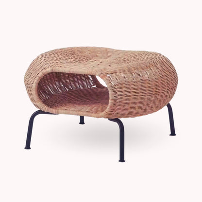 Mesa Otomana Apoyapiés Rattan Minimalista